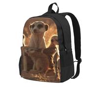 InOmak Suricates mignons,Sac à dos à poches, sac à dos décontracté, sac d'école résistant à l'eau pour les voyages, la randonnée ou le camping
