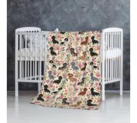 InOmak Teckel Floral Fleurs Vintage,Couverture Douce et Chaude en Flanelle Anti-Boulochage 76 x 127 cm