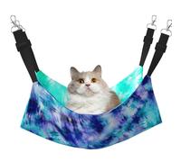 InOmak Teinture Tie-Dye Bleu Sarcelle Aquarelle,Hamac Suspendu pour Chat, lit Suspendu Doux Double Face pour Petits Chiens,L
