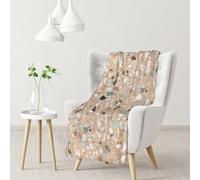 InOmak Terrazzo Pierre Naturelle,Couverture Douce et Chaude en Flanelle Anti-Boulochage 76 x 102 cm
