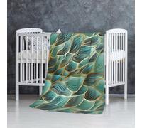 InOmak Tissage texturé Or et Vert,Couverture Douce et Chaude en Flanelle Anti-Boulochage 76 x 127 cm