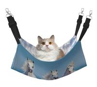 InOmak Trois Chevaux Blancs,Hamac Suspendu pour Chat, lit Suspendu Doux Double Face pour Petits Chiens,M
