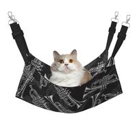 InOmak Trompettes à Croquis Noir et Blanc,Hamac Suspendu pour Chat, lit Suspendu Doux Double Face pour Petits Chiens,M