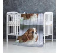 InOmak Visage du Cavalier King Charles Spaniel,Couverture Douce et Chaude en Flanelle Anti-Boulochage 76 x 127 cm