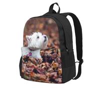 InOmak Westie Bokeh West Highland White Terrier Chiens,Sac à dos à poches, sac à dos décontracté, sac d'école résistant à l'eau pour les voyages, la randonnée ou le camping