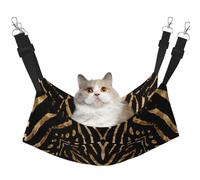 InOmak Zèbre Sauvage d'Afrique à Rayures Noires et dorées,Hamac Suspendu pour Chat, lit Suspendu Doux Double Face pour Petits Chiens,L