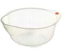 INOMATA HIC JapanBargain S-3060 Bassine à Riz Japonaise avec passoire, 2,5 l, en Plastique, incolore, 2,5 l