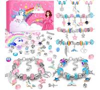 INOMO Cadeau Fille 5 6 7 8 9 10 11 12 Ans, Bijoux Enfants Ado Calendrier de L'avent Fille, DIY Charms Cool Maker Bracelet Kit, Cadeau Noel Créatif Breloques Creation Bijoux
