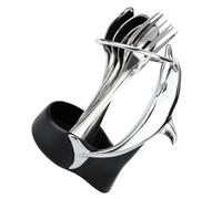 INOOMP 1 Ensemble de Couverts Fourchette et Cuillère avec Support Design Marin Créatif en Alliage de Zinc, Pratique et Décoratif pour Cuisine et Table
