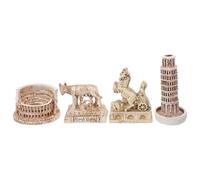 INOOMP 1 Ensemble de Souvenirs de Monuments Italiens, décorations de Rome, | Comprend la tour de Pise, le romain, une sculpture de char romain et le loup du Capitole, décoration de bureau à domicile