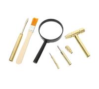 INOOMP 1 Ensemble Set Outils Archéologie pour Loupe Marteau et Brosse Kit de Fouille pour Développer Créativité et Imagination