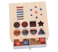 INOOMP 1 Jeu De Boîte À Monnaie Montessori en Bois, Planche D'activités Préscolaire, Blocs De Construction Et De Tri pour Tout-Petits, Jouet Éducatif De Reconnaissance des Formes Et