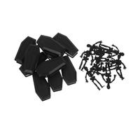 INOOMP 10 Ensembles Mini Coffin Boxes With Skeleton Decor For Halloween Party Favors And Pranks Plastic Candy Holders For Spooky Tabletop Decorations