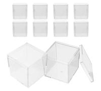 INOOMP 10 Pièces Boîte D'affichage Transparente Carrée Couvercle en Acrylique, 130ml, pour Cristaux et Spécimens Végétaux, Rangement et Protection la Poussière et L'humidité, Bureau