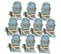INOOMP 10 Pièces Décorations Halloween Miniatures Résine Accessoires Tombeaux Bleus pour Micro Légères et Durables pour Fête Costume et Jardin