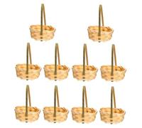INOOMP 10 Pièces Lot de Paniers Tressés Miniatures Paniers à Fleurs Polyvalents Faits Main Corbeilles Décoratives pour Rangement et Style Campagne Moderne