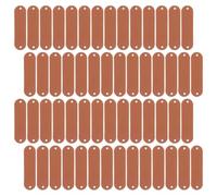 INOOMP 100 Étiquettes en Similicuir Marron Chocolat à Deux Trous pour Couture, Étiquettes Faites Main pour Vêtements et Accessoires, Décoratives pour Tricot, Crochet et Loisirs Créatifs