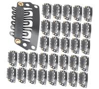INOOMP 100pcs Clips à Postiche en Acier Carbone Moyen Noir, Agrafes Sécurisées et Légères pour Extensions de Cheveux et Perruques, Accessoires Pratiques pour Coiffures