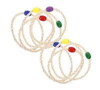 INOOMP 10Pièces Jeu de Lancer Anneaux Corde Naturelle Ensemble de Anneaux Colorés Jute pour Garçon Fille Activités Extérieures et Jeux de Jardin Anneaux de Tossing pour Événements et Écoles