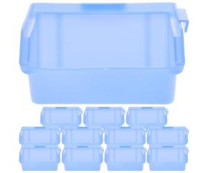 INOOMP 12 Pièces Boîte de Rangement Compartimentée Bleue en Pp pour Entrepôt, Bac de Pièces Ouverture Inclinée et Surface Lisse, pour Organisation Claire