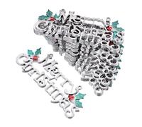 INOOMP 12 pièces Décorations de Noël Suspendues Plastique Lettres Merry Christmas Argentées Ornements pour Porte Décoration Festive