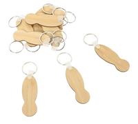 INOOMP 12 Pièces Porte-clés Jetons en Bambou pour Chariot de Supermarché, Détachable et Élégant, pour Usage Quotidien et Petits Présents