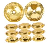 INOOMP 12 pièces Support de Mèches Flottantes Aluminium pour Lampe à Huile Disque Flottant Doré Accessoire Décoratif pour Temple et Maison Ambiance Paisible et Classique