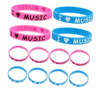 INOOMP 12pièces Bracelets Silicone i Love Music Lot De Accessoires De Fête Pour Concerts Et Festivals Musicaux Design Unique Et Confortable