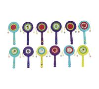 INOOMP 12Pièces Éducatif pour Garçon Fille Tambours de Dessin Animé Hochet Vibrant pour Développement Précoce pour Garçons et Filles Facile à Manipuler et Sécurisé