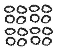 INOOMP 15 pièces Élastiques à Cheveux Satin Noir pour Femmes et Filles Accessoires Doux et Durables Bandeaux Invisibles et Confortables Maintien Longue Durée Pratique