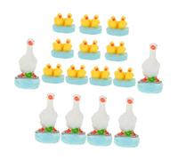 INOOMP 16 Pièces Mini Resin Duck Figurines Set Miniature Ducks for Fairy Garden Aquarium Dollhouse Decor Cute Tiny Resin Animals for DIY Crafts and Party Favors