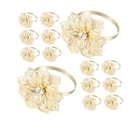INOOMP 18 Pcs Anneaux de Serviette Métalliques Dorés à Motif Floral Porte Serviettes Robustes Alliage Décor Romantique pour Saint Valentin et Tables Élégantes
