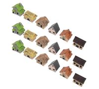 INOOMP 18 Pcs Micro Décor Paysager Style Campagne Rustique | Toit de Chaume Texturé, Format Compact pour Petits Espaces, Décor DIY pour Bonsaï et Succulentes