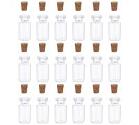 INOOMP 18 Pcs Mini Pot à Messages en Verre Bouchon Liège, Décoration Intérieure et Création de Bijoux, pour Artisanat et Rangement Créatif