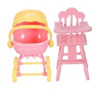 INOOMP 1Ensemble Poussette Miniature pour Poupées Ultra Compacte Accessoire de Jeu pour Garçon Fille Poussette et Portable avec Roues Design Réaliste Abs pour Imaginative Play