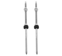 INOOMP 2 boulons de fixation M10 pour panneaux solaires, montage sur toit | Vis à bois double extrémité de 30 cm (11,81 po) pour support de montage photovoltaïque, rondelle et écrou inclus,