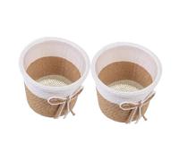 INOOMP 2 Cache-Pots en Osier Imitation Papier Tissé, Panier Décoratif pour Plantes en Pot et Cactus, Lot de 2 pour Bureau ou Hôtel
