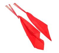 INOOMP 2 Ensembles Mouchoirs de Danse Rouges pour Garçon et Filles Rubans de Danse Carrée, Tissu Soie et Plastique, Légers, Faciles à Manier Spectacles de Scène et Décorations de Fête