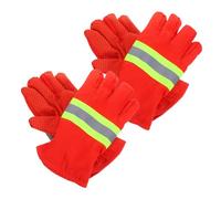 INOOMP 2 Paires Gants de Pompier Ignifuges Protection Thermique Haute Résistance Gants Isolants Feu pour Secours Durgence Hommes et Femmes