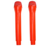 INOOMP 2 Pièces Accessoires de Microphone de Simulation Microphones vlogging Faire la fête Faux prétendre karaoké Joueur de fête Micro Cosplay Microphone de Jeu de rôle Abdos Rouge