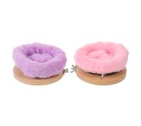INOOMP 2 Pièces Cabane Douillette, Nid Chaud en Peluche Bois | Installation Rapide, Confort Moelleux, pour Oiseaux en Hiver et Climats Froids, Canari et Pinson