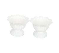 INOOMP 2 Pièces Hydroponic Pedestal Planters for Balcony Gardening Lightweight Plastic Flowerpot Base for Succulents Herbs and Small Plants