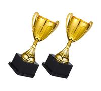 INOOMP 2 Pièces Mini d'or Mini Coupe Trophées De Récompenses Trophées d'or du Parti Récompense De Classe Scolaire Football Doré Plastique