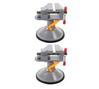 INOOMP 2 Pièces Mini Étau de Table à Base Ventouse Pivotante 360° | Alliage D'aluminium, Maintien Stable et Usage Polyvalent, Métal et Perçage, Format Compact Portable