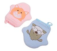 INOOMP 2 Pièces Moufles De Bain Exfoliants En Coton Pour Garçon Fille Lot De Serviettes De Douche Avec Motifs De Dessins Animés Pour Bain Et Nettoyage Corporel