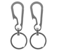 INOOMP 2 pièces Mousqueton Porte-clés Titane Léger Clip Verrouillable Résistant avec Décapsuleur Organiseur Clés Sécurisé pour Hommes et Femmes Accessoire Voyage Minimaliste