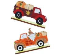INOOMP 2 Pièces Ornement en Bois Citrouille et GNOME pour Thanksgiving Éléments de Récolte, Décoration de Table Automne Pleine de Style pour Vitrine et Bureau