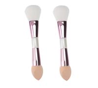 INOOMP 2 pièces Pinceaux Maquillage Double-embout Multifonctionnels Brosse Blush et Fond de Teint Douce et Dense Accessoire Cosmétique pour Peau Sensible Usage Domestique et Salon