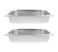 INOOMP 2 Pièces Plateau de Table à Vapeur Rectangulaire Demi-format | Anti-blocage, Usage Multiple pour Préparation et Service, Compatible Tables Chauffantes et Steamers