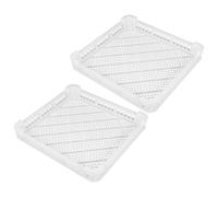 INOOMP 2 Pièces Plateaux de Conservation Alimentaire Réutilisables Bac Congélateur Empilable pour Fruits de Mer Viandes Plateau Ventilé Plastique pour Rangement Réfrigérateur et